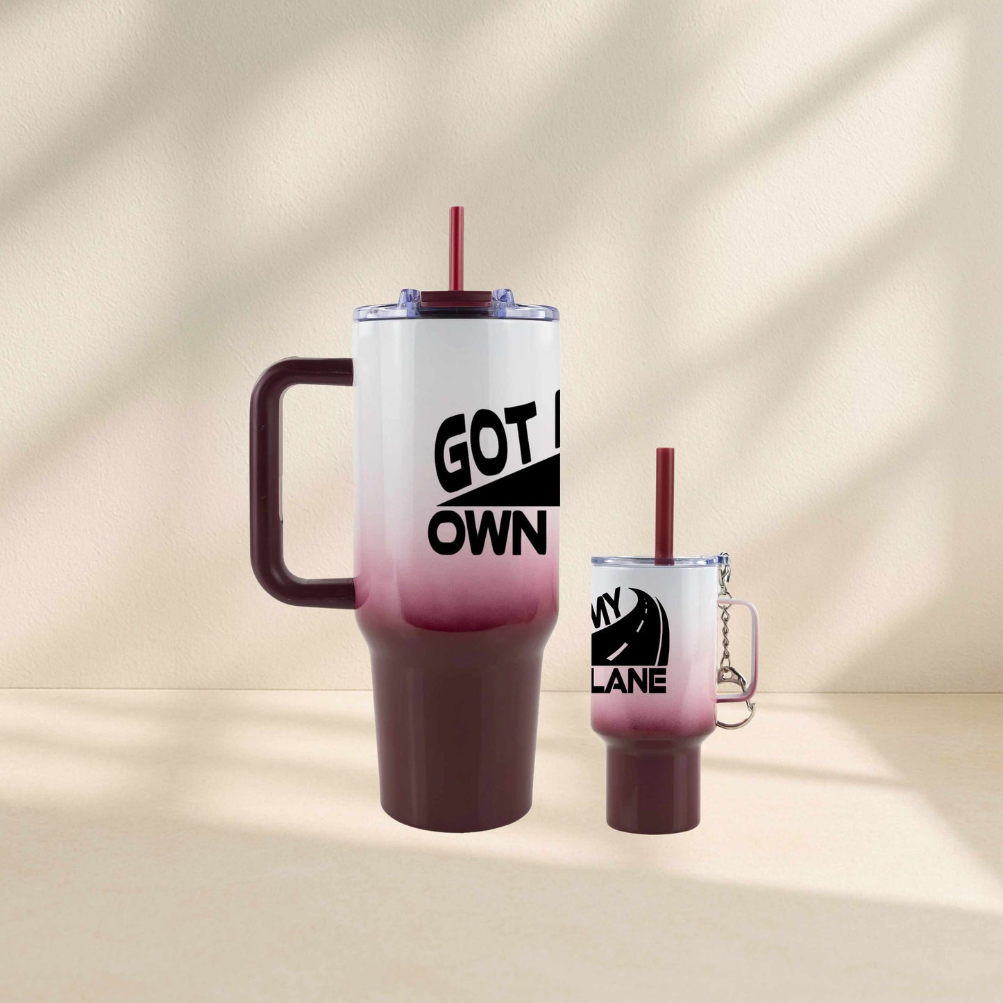 Got my own lane / Thick Wit It steel comfortable, and cozy steel tumblers