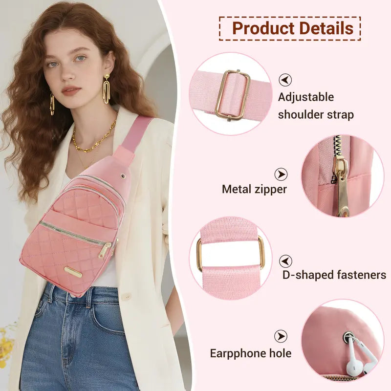 Our Own Lane Small Sling Backpack – Quilted Crossbody Chest Bag for Everyday Freedom