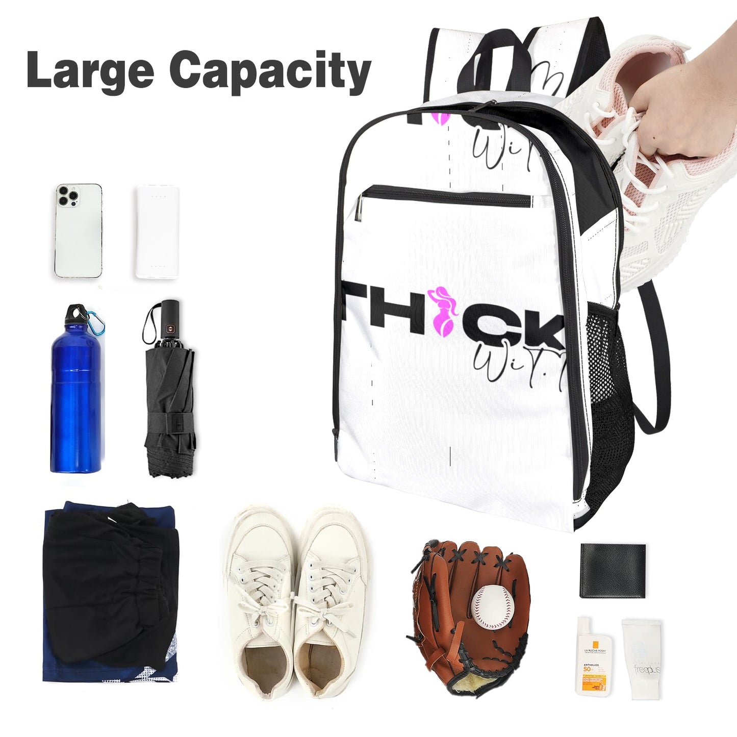 ￼ Unique, customized, urban brand  thick Wit  It. back pack