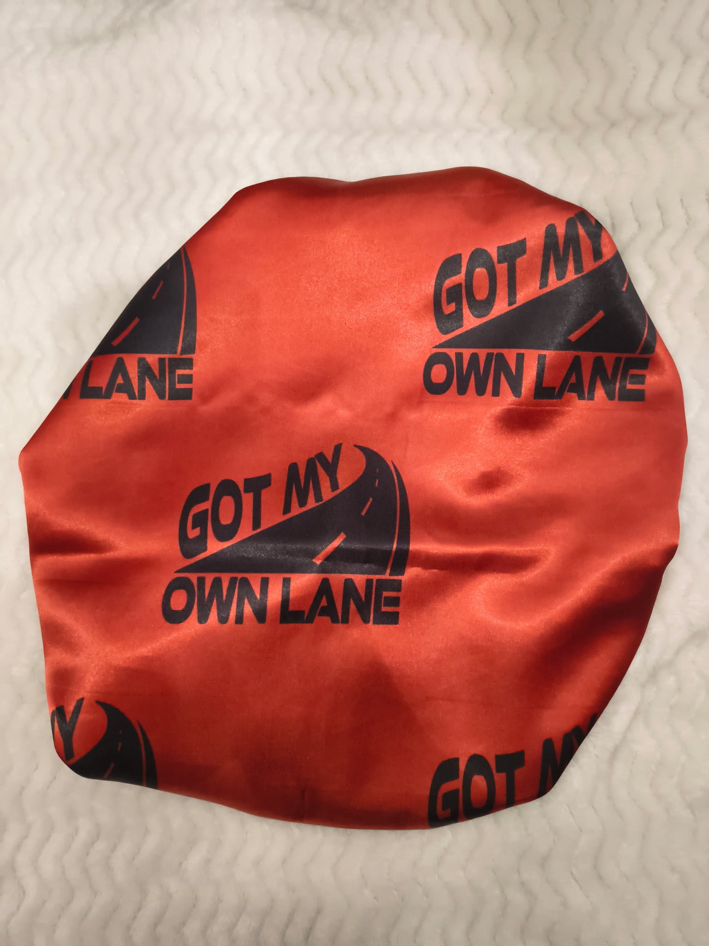 Got My Own Lane Satin Hair Bonnet