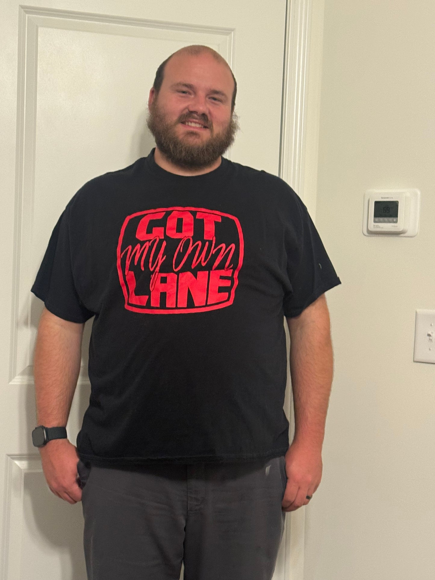 Got My Own Lane Tee – White & Royal Foil Edition