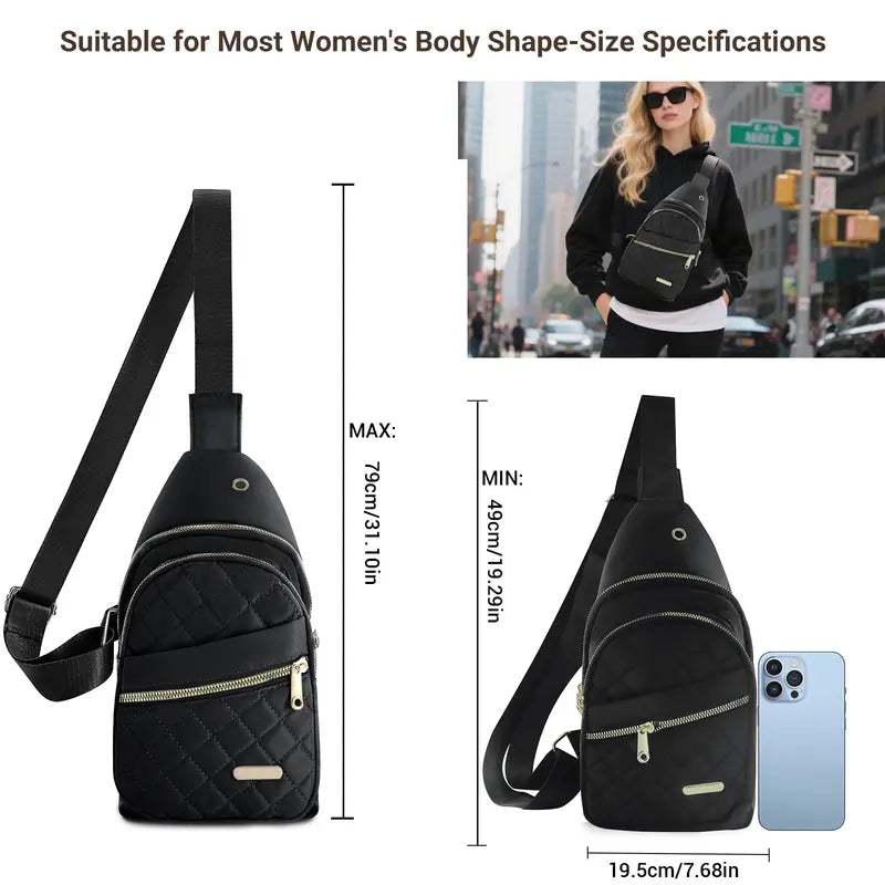 Our Own Lane Small Sling Backpack – Quilted Crossbody Chest Bag for Everyday Freedom